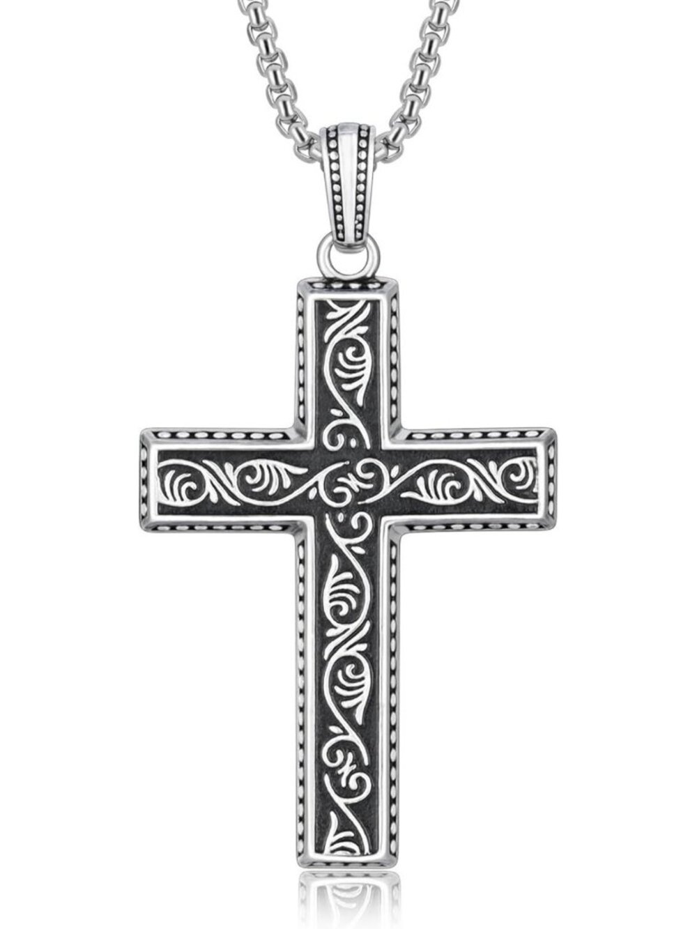 Vintage Gothic Cross Necklace | Scrollwork Filigree Pendant | Boho Jewelry